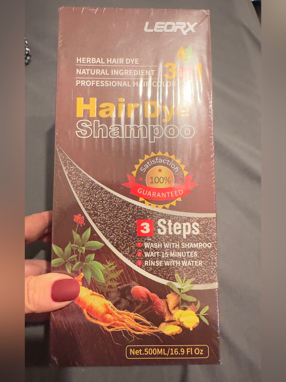 Leorx 3-in-1 Herbal Hair Dye Shampoo